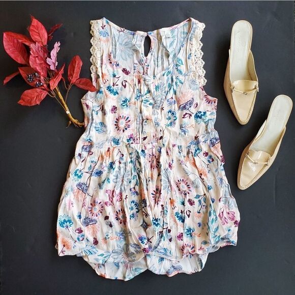 Lauren Conrad Floral Tank Blouse - Picture 1 of 8